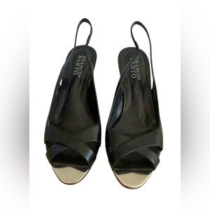 Franco Sarto Black Elegant Heels with Slingback Design